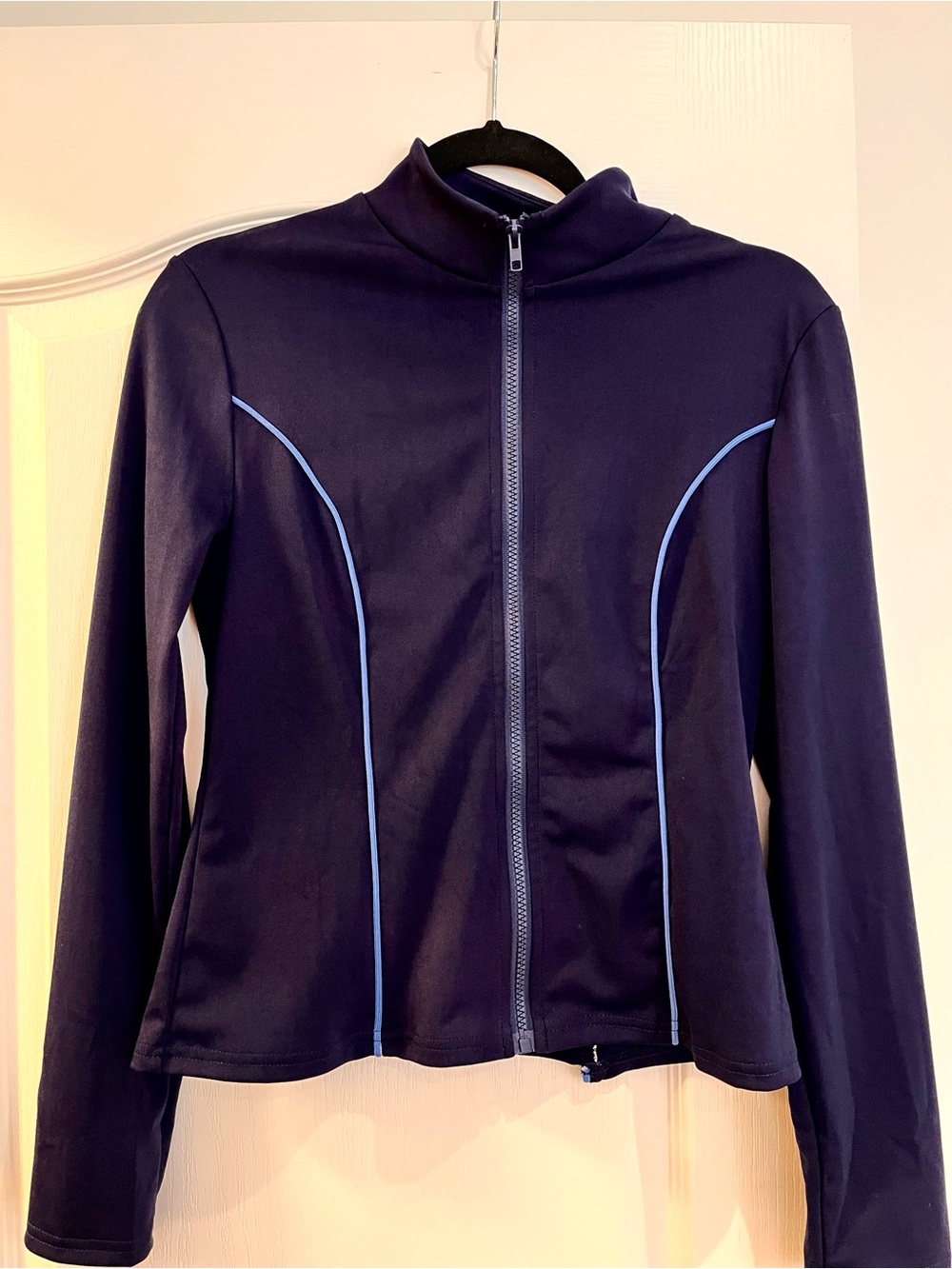Retro Navy Blue Yoga Jacket